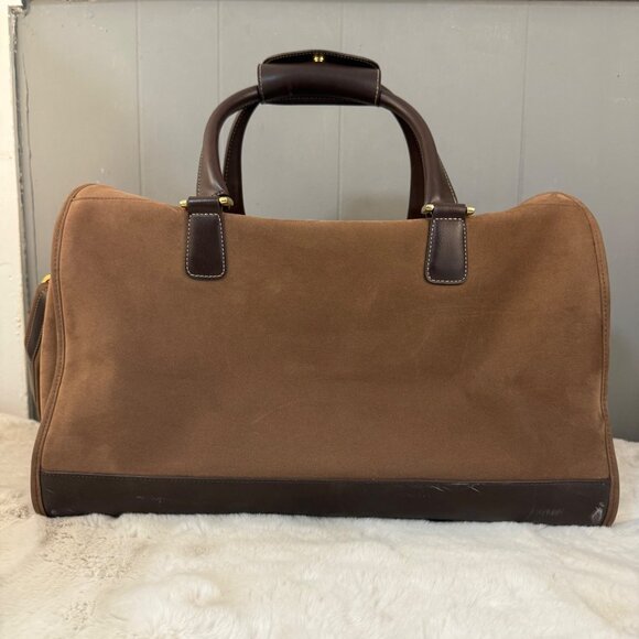 Vtg Diane von Furstenberg Brown Travel Bag Adjustable Strap W/ Brass Hardware - Picture 5 of 13